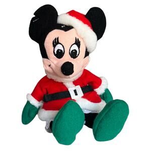 The Disney Store Mini Bean Bag Santa Minnie 7"